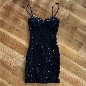 Elegant Black Sequin Dress
